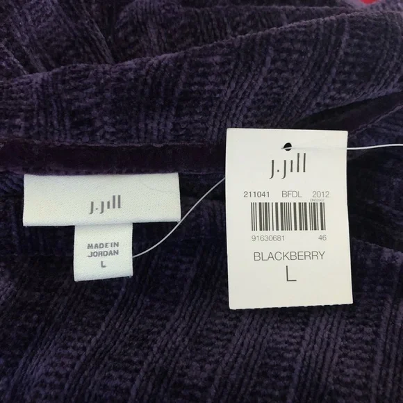 J. Jill Purple Cowl Neck Sweater Luxurious Velour - Picture 6 of 8